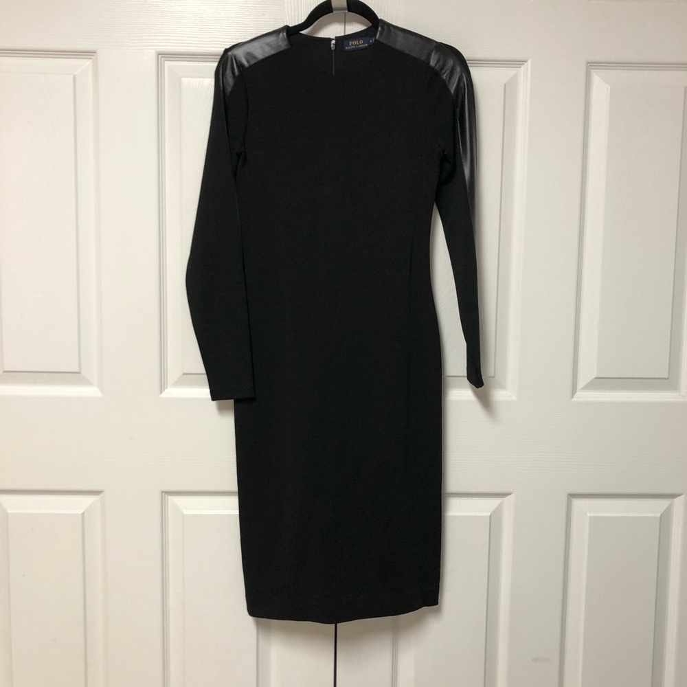 Polo Ralph Lauren size small midi dress, black color , long sleeve
